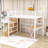 Loft Bed With LED Strip, Built‑In Desk, Open Wardrobe, Storage Stairs And Guardrails-1407484659-1396146305