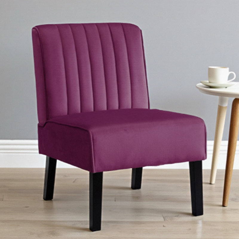 Ensemble de 2 chaises d'appoint en velours Reese, Mauve
