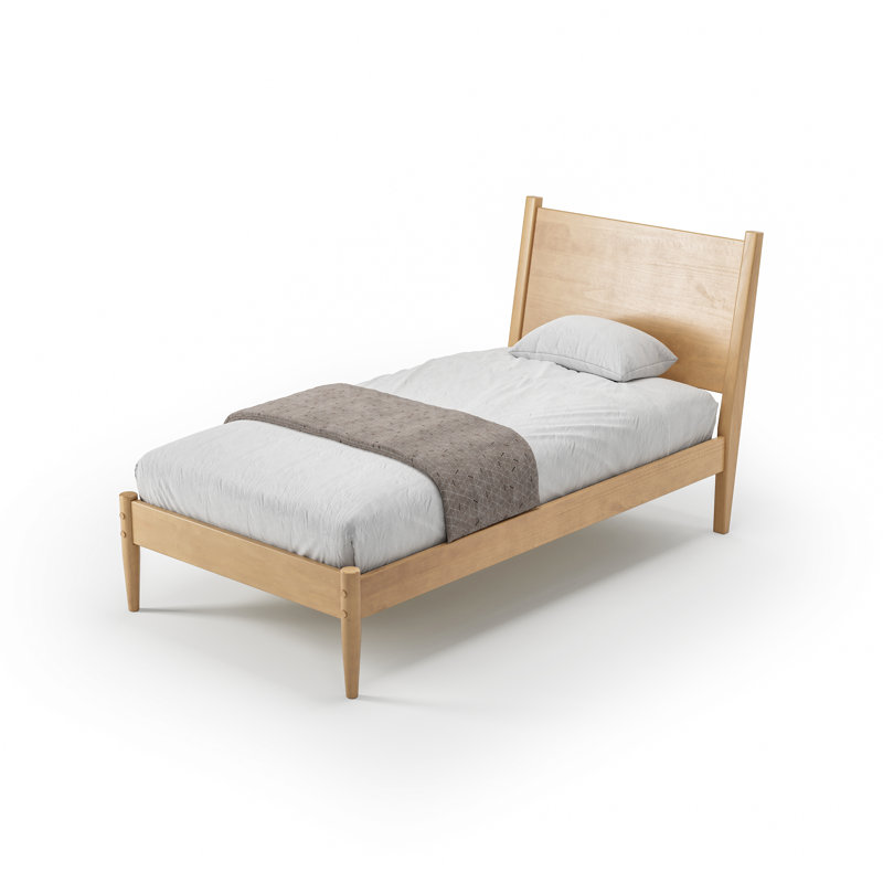 Lit plateforme Ashlie, Lit simple, Chêne clair