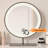 Edorta 55.12'' W Solid Wood Makeup Vanity Set with Lighted Mirror and Chair Stool Faux Leather Vanity Set