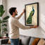 Peacock Art Deco - Framed Print-92048840-92048841