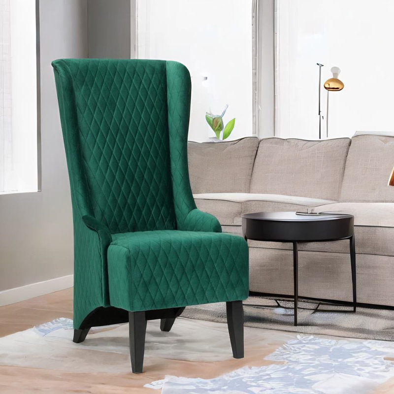 Rivah Upholstered Wingback Chair, Green Revolution Performance Fabrics®, 1 