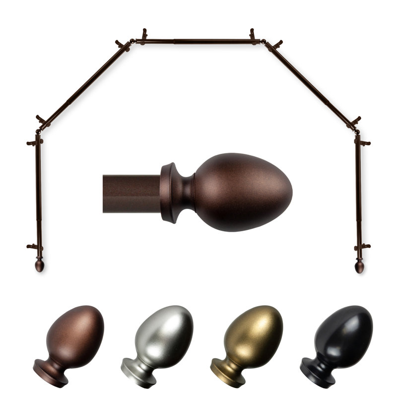 Tringle à rideaux 5 côtés Emeka, Cacao, 28 po à 48 po (chaque côté)