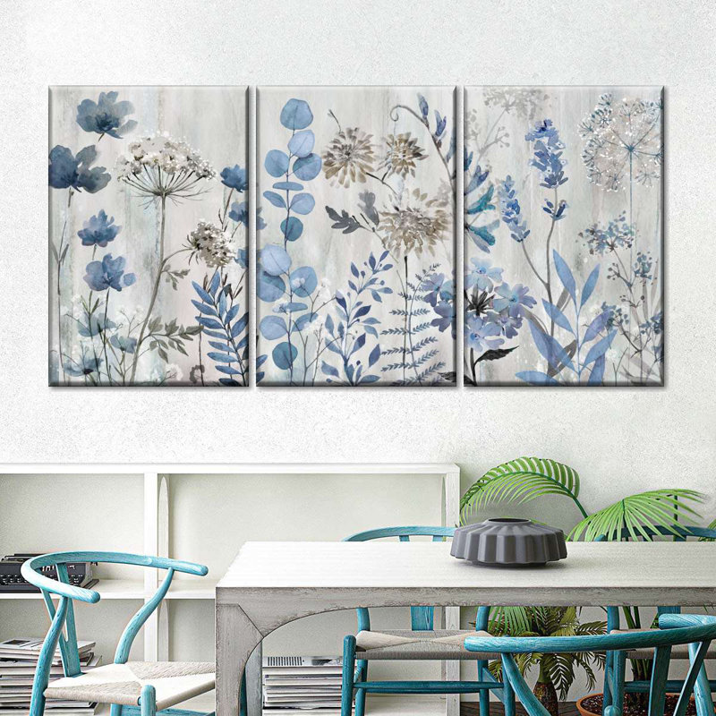 " Blue Meadow Dream'n " 3 - Pieces, 27" H x 56" W x 1.25" D