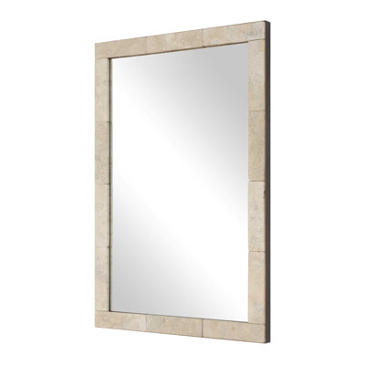  Pave Rectangular Travertine Mirror