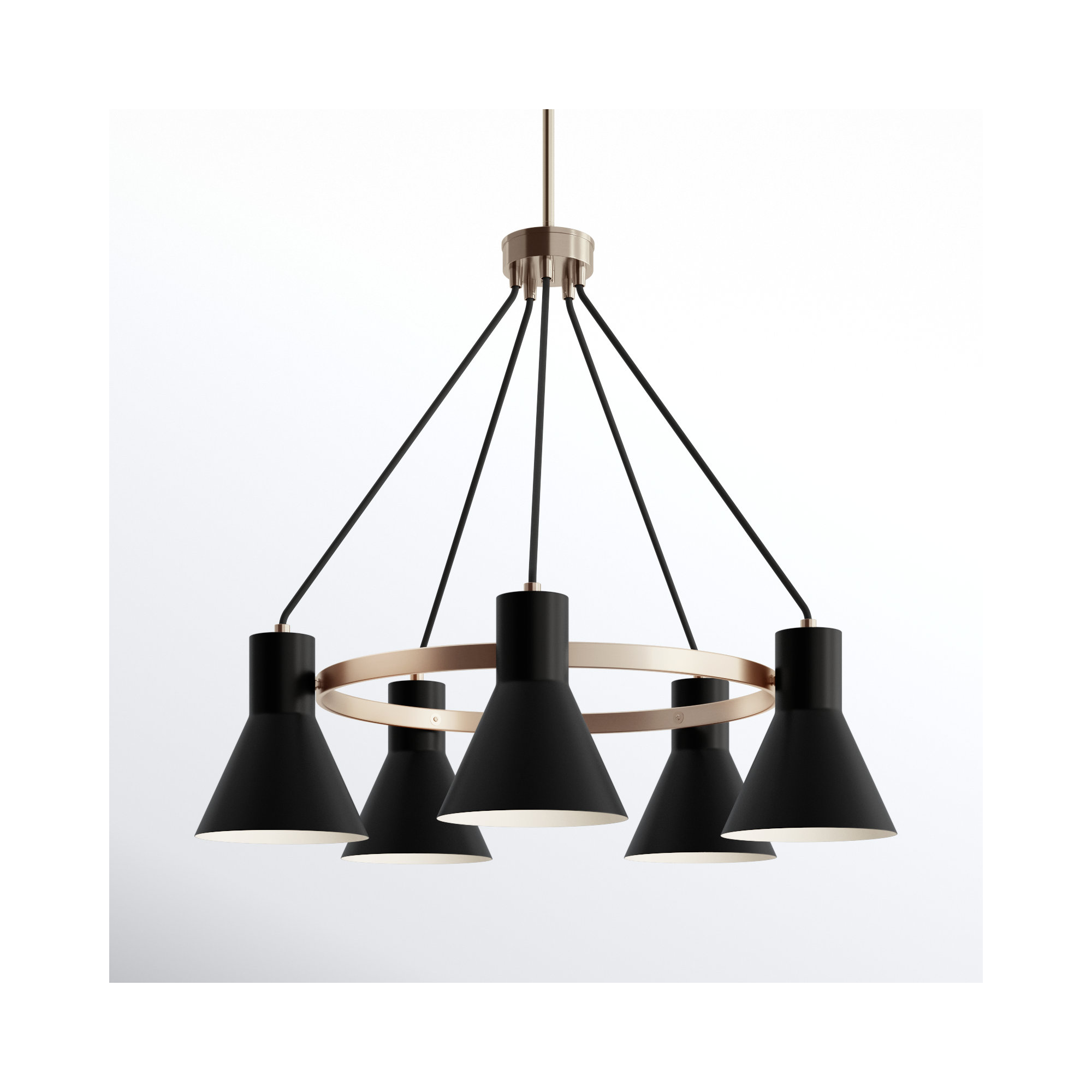 Byers 5 - Light Wagon Wheel Chandelier, No, Satin Bronze