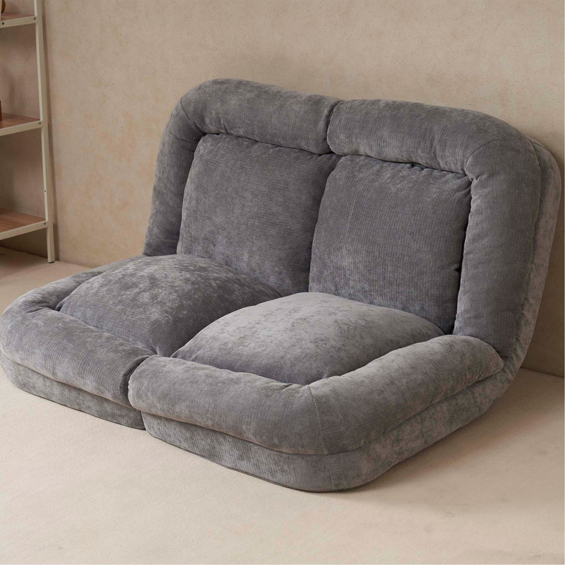 Convertible Fold-Out Single Sofa Bed, Gray, The Left Part Of The Complete Product, Gray