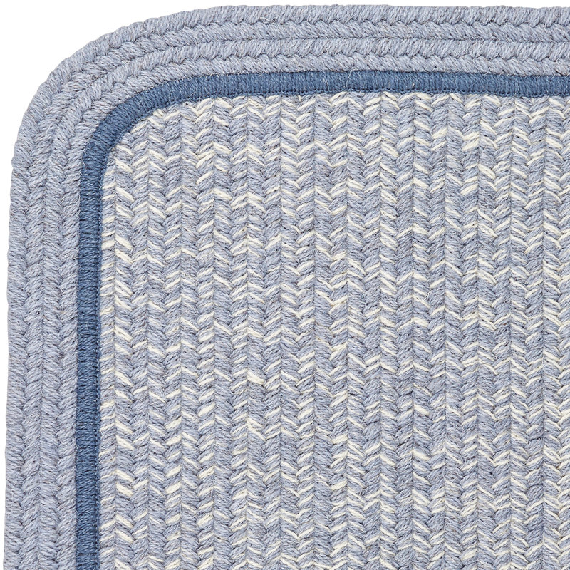 Tapis bleu de soleil à bandes Browdy, Rectangle 7 pi x 9 pi