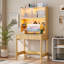 Bureau d'ordinateur H 66 po avec lumière DEL et prise de courant, bureau robuste avec lampe de bureau-1283719891