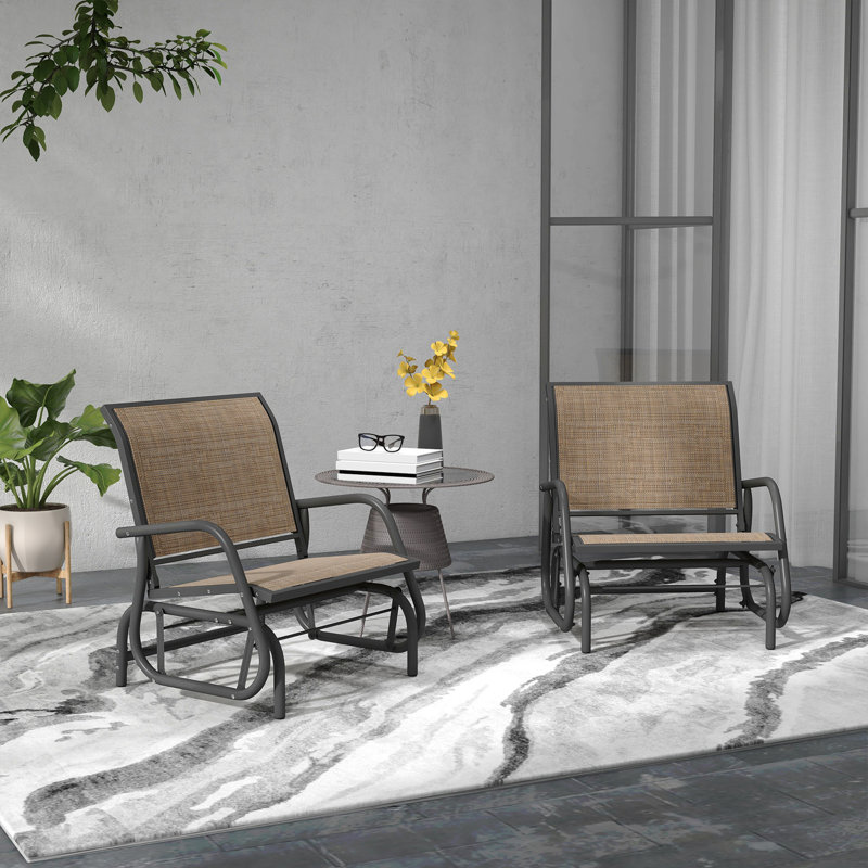 Ensemble de 2 fauteuils oscillants oscillants Outsunny Porch, Noir