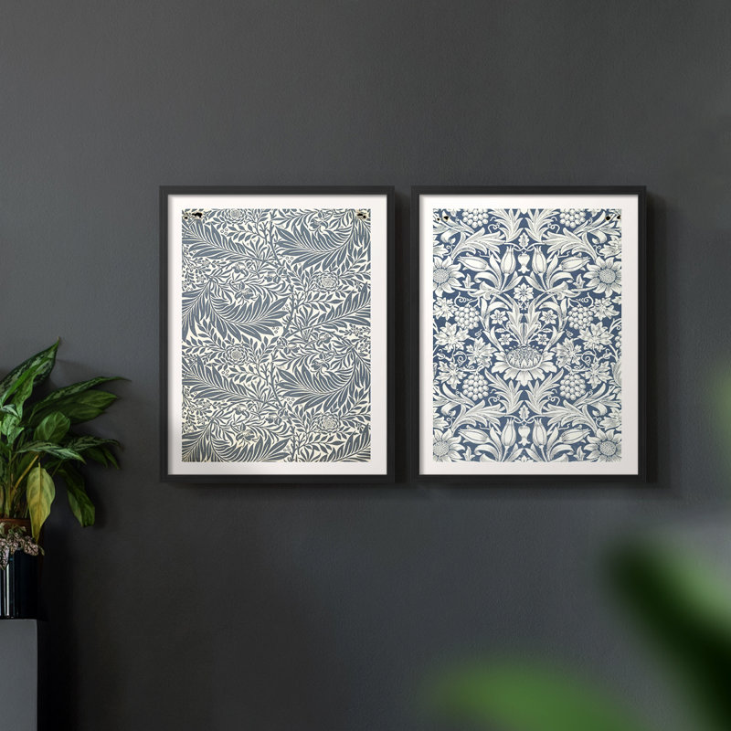 " Vintage Abstract IV " 2 Piece Art Print, Black, 10" H x 16" W