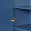 Compact Kitchen Pantry - Buffet haut de 69 po avec huche et poste de travail pliable - Armoire de rangement multifonctionnelle avec tablette réglable et prise de courant pour la salle à manger et le salon, bleu foncé-2110656334