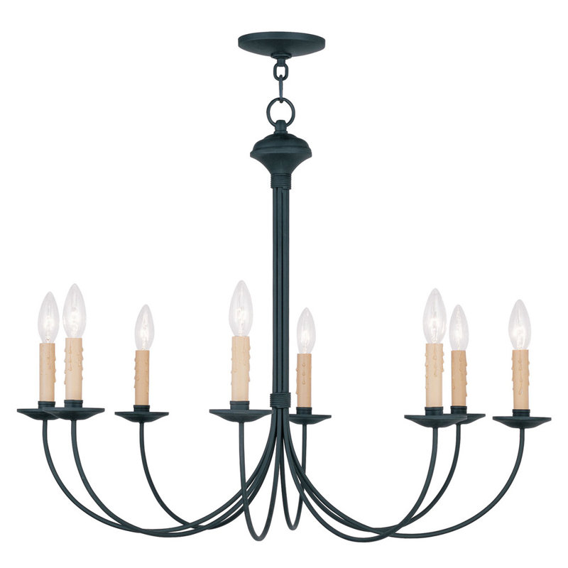 Lustre classique / traditionnel à 8 lumières de style bougie Analogie, 25" H x 30" W x 30" D, Oui