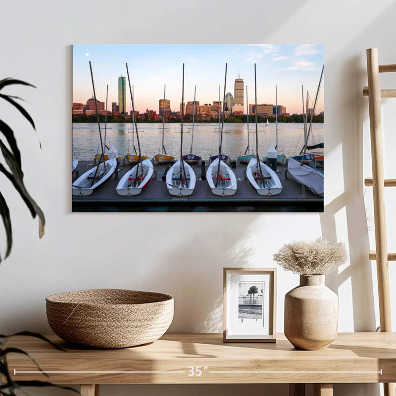 Mehar Sailboats Docked In Boston, 16" H x 24" W