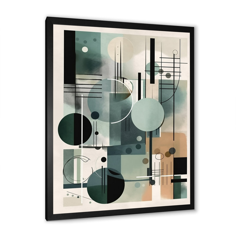 Vert, noir, minimalisme, tranquillité profonde - imprimé, Impression noire sur toile encadrée, H 32 po x l 24 po x P 1 po