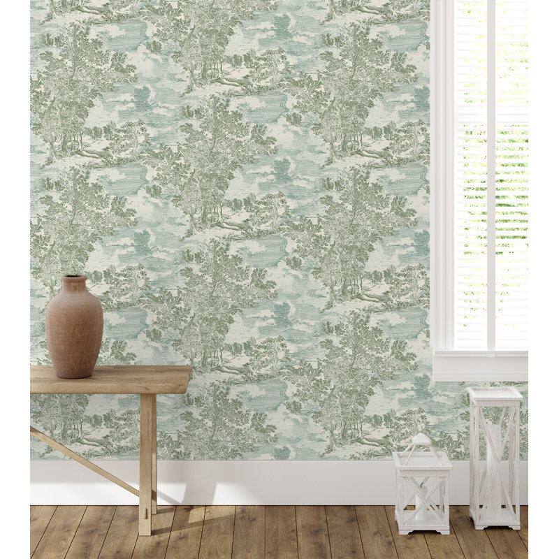 Rouleau de papier peint adhésif Surface Style L 18 pi x l 20,5 po Serene Scenes Surface, Saule