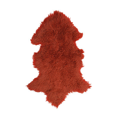 Mccants Sheepskin Area Rug in Rust