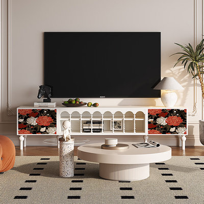 Meuble télé avec rangement peint français rétro