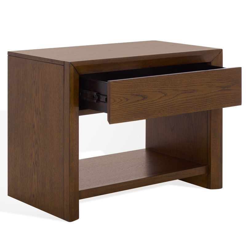 Darnell Wood 1 Drawer Nightstand, Medium Oak