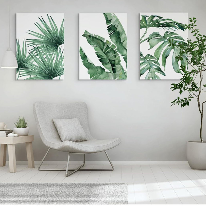 3 Piece Wrapped Canvas Print, 40 cm H x 90 cm W