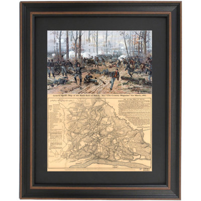 Framed Battle Of Shiloh By Thure De Thulstrup With Battlefield Map