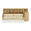 Lit en forme de L en bois peu encombrant avec armoires de rangement et bureau, conception moderne pour les maisons compactes