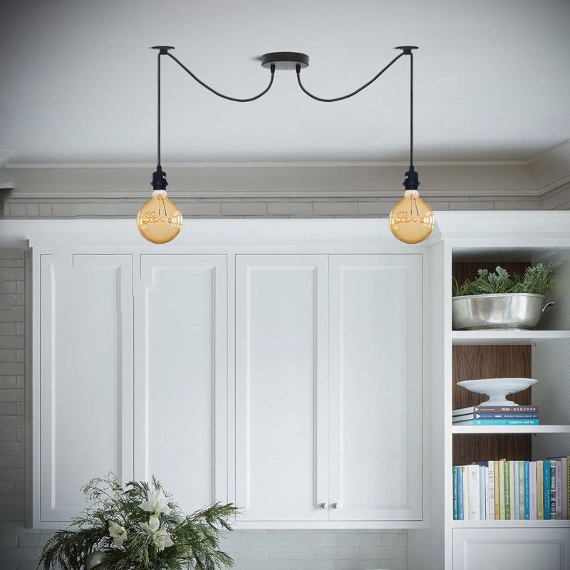 2 - Light Black Bulb Pendant
