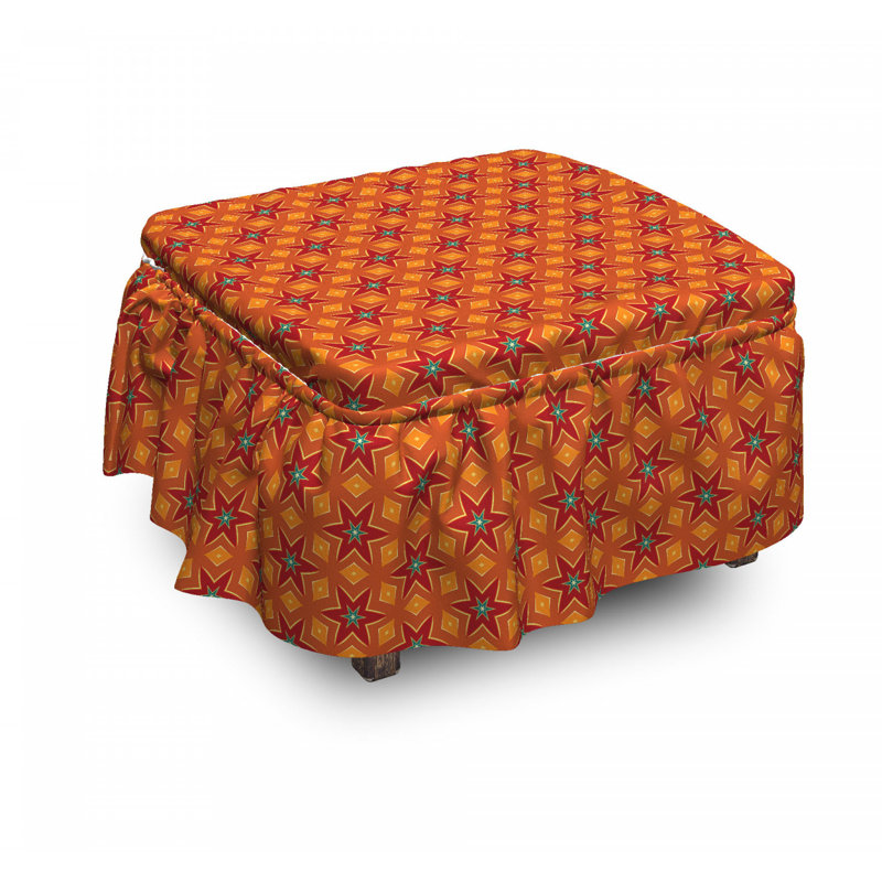 Housse pour repose-pieds à motif floral géométrique
