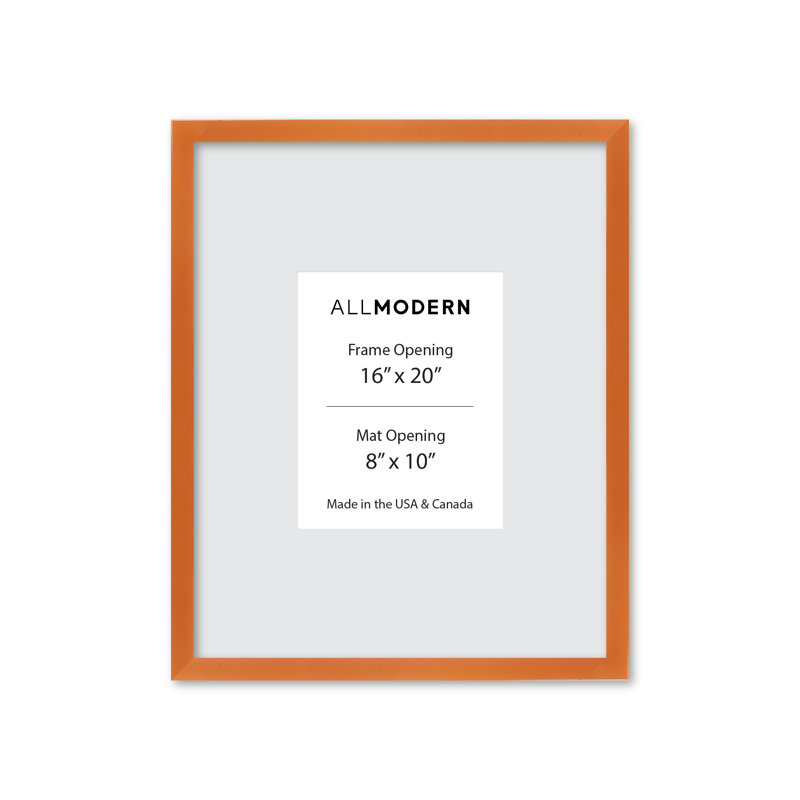 Cadre photo en bois massif Willin, L 17,75 po x H 21,75 po, Orange marmelade
