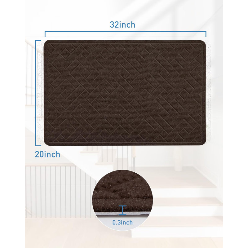 Tapis de marche d'escalier pour marches en bois, intérieur, antidérapant, autocollant, assorti, 51 x 81 cm, envers en polyester TPR, brun