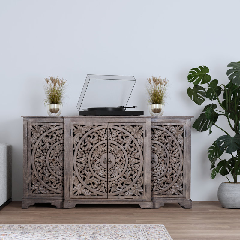 Rosehill 71'' Solid Wood Sideboard, Smoke Gray