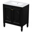 Meuble-lavabo double 60 po, fabriqué en bois massif et d'aspect rétro élégant, en céramique avec débordement en métal, compartiments de tiroir réglables avec rangement de 60 po, design, fermeture en douceur
