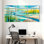 Paysage abstrait, rivière et roseaux, ensemble de 3 reproductions d'art sur toile tendues sur toile