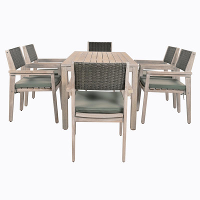 Ensemble repas d'extérieur rectangulaire pour 6 personnes L 63 po Raybert