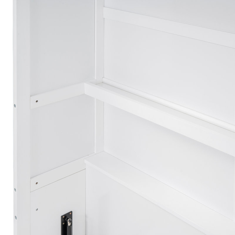 Lit escamotable double pleine grandeur avec tablettes, Lit double