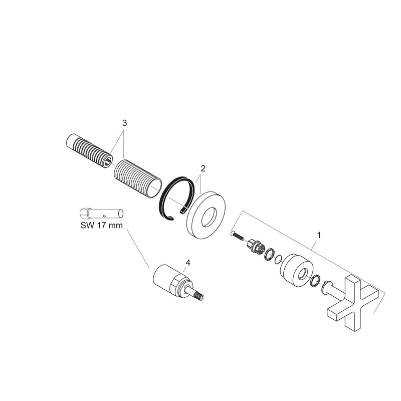 AXOR Citterio Volume Control Trim With Cross Handle, Chrome