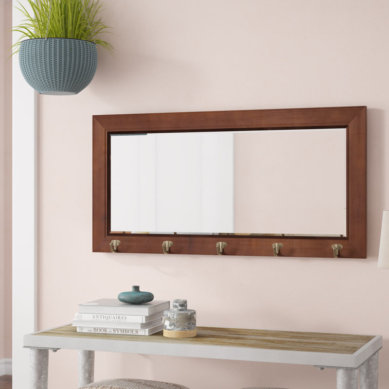 Miroir biseauté Carmaletta, Noyer satiné