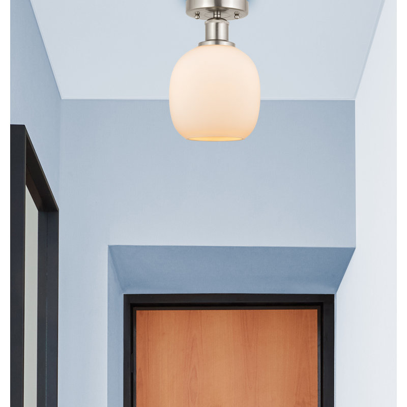Carlucci Glass Semi Flush Mount, Brushed Satin Nickel