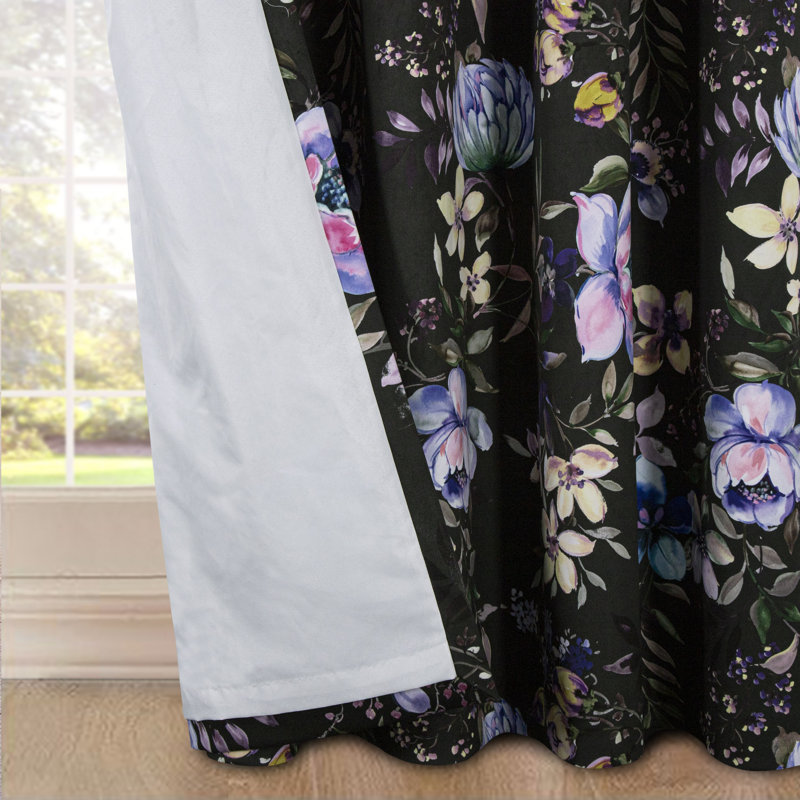 Thurston Velour Room Darkening CURTAINS Pair, 114cm Width x 183cm Drop, Black