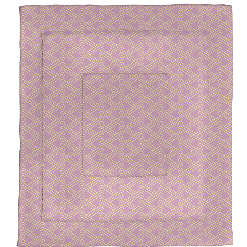 Jordao Geometric Shapes Comforter, Twin Comforter, Pink/Yellow