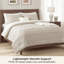 Ensemble d'édredon literie grand lit, literie prélavée douce beige, ensemble de lit plissé rayé 3 pièces pour toutes les saisons, 1 édredon et 2 taies d'oreiller-124410920