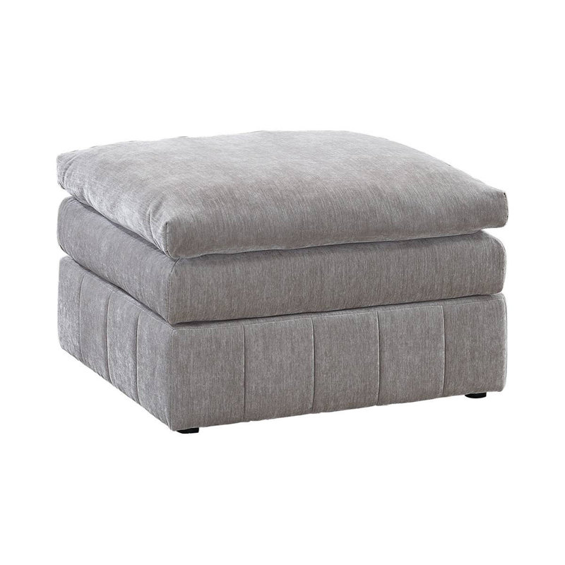 Repose-pieds Maudean, Microfibre / microsuède granit