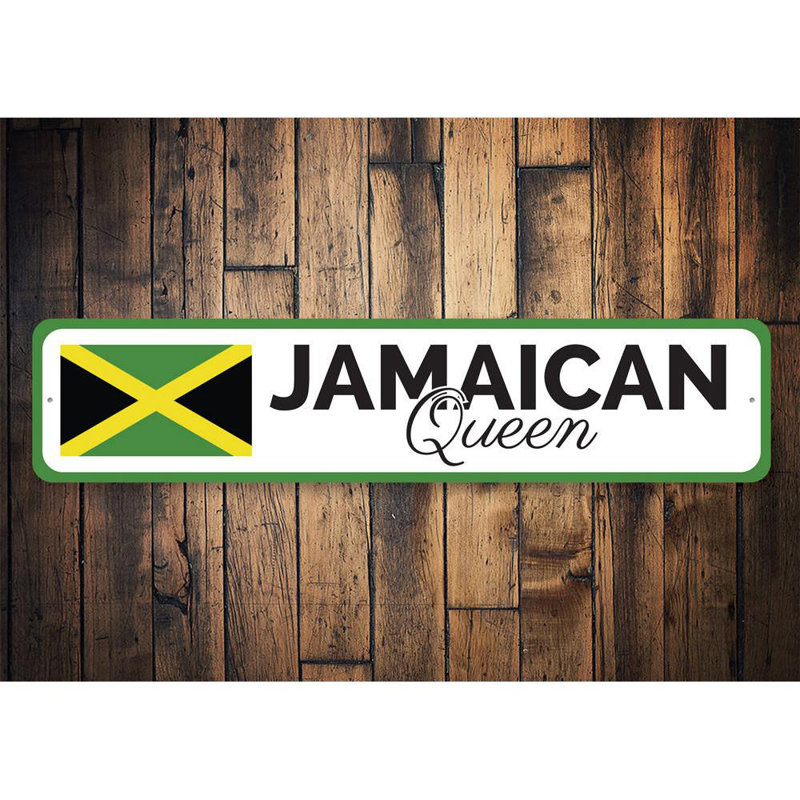 Grand panneau jamaïcain en aluminium, H 6 po x l 24 po x P 0,06 po