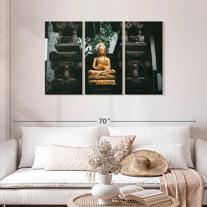 Bouddha Adella méditant en Indonésie, H 36 po x l 57 po