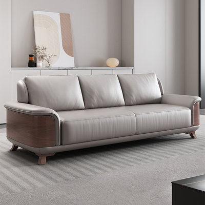LightGray Genuine Leather Standard Sofa