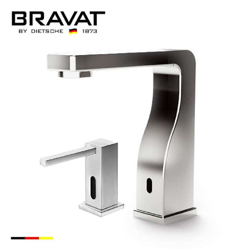 Chrome Touchless Sensor Faucet Soap Dispenser Set