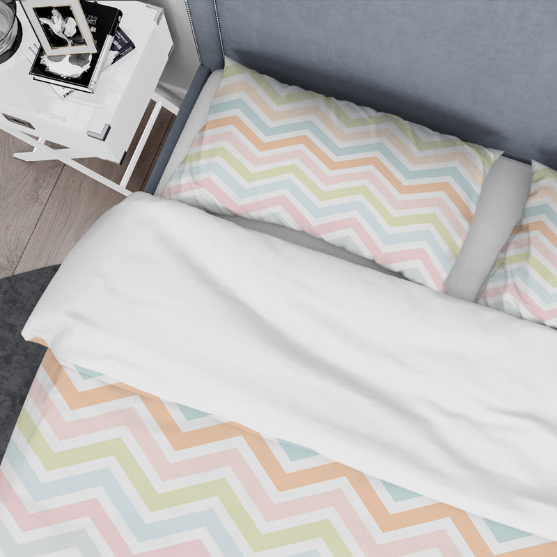 Ensemble de housse de couette en microfibre bleu / orange 2 pièces