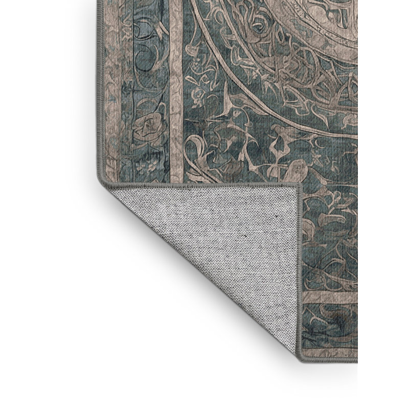 Tapis brun lavable à la machine, Carré 6 pi