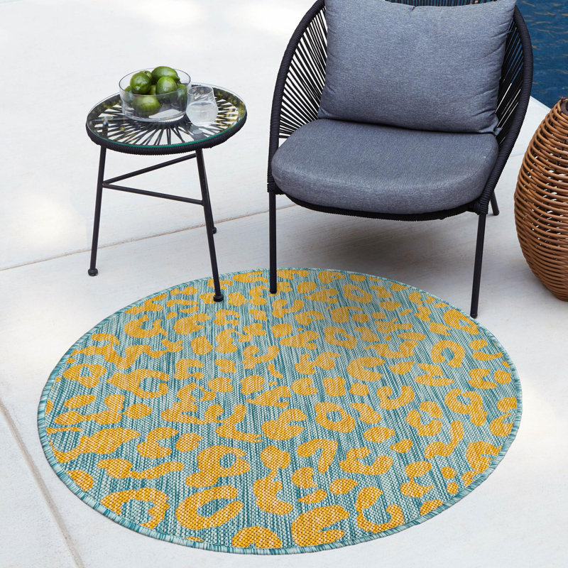 Animal Print Indoor / Outdoor Rug, Round 3'