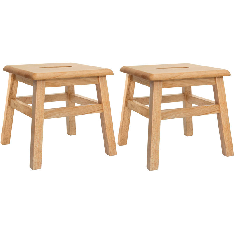 Escabeau léger en bois franc massif à 1 marche de 12,25 po pour adultes et enfants avec capacité de 200 lb Blount, naturel, 2
